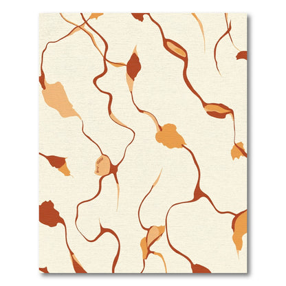 Earthy Orange Flowing Swirl Abstract Rug