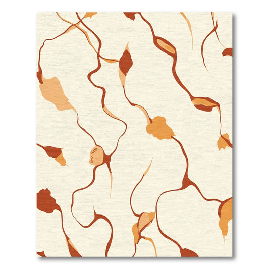 Earthy Orange Flowing Swirl Abstract Rug