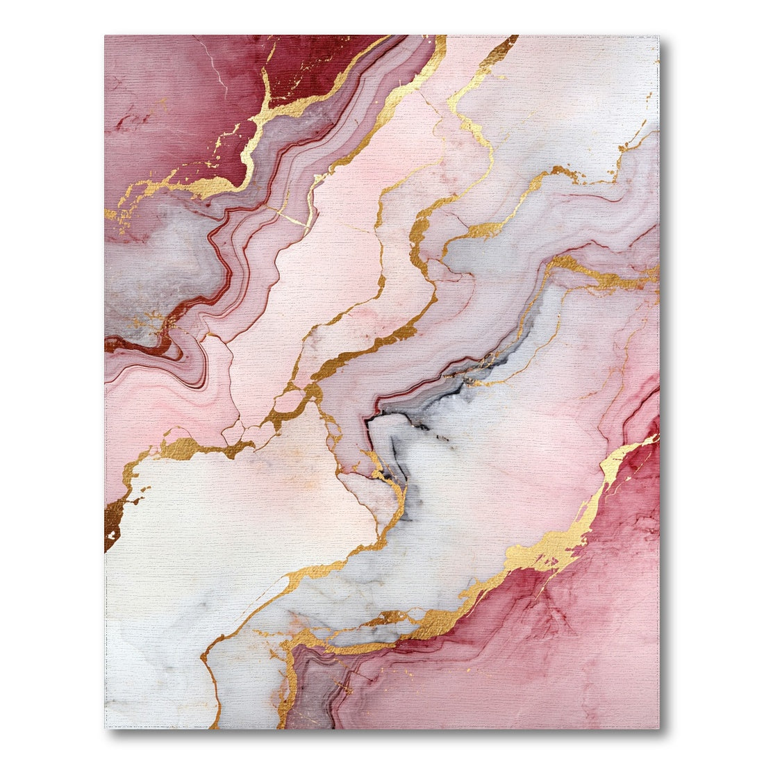 Fluid Rose Gold Marble Rug
