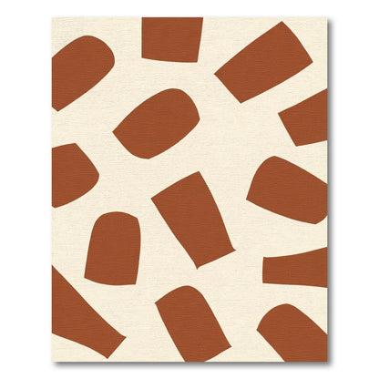 Terracotta Abstract Organic Shape Rug