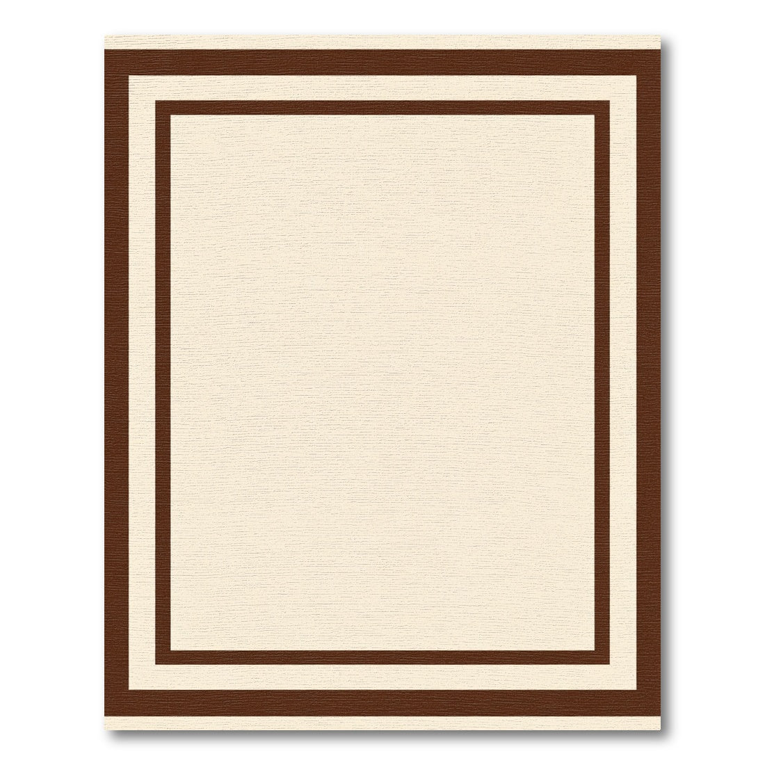 Deep Brown Cream Bordered Square Rug