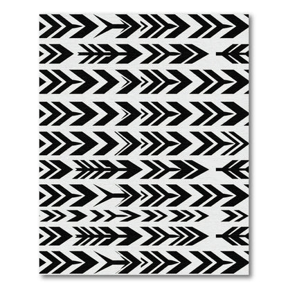 Black Chevrons Repeating Arrow Composition Rug