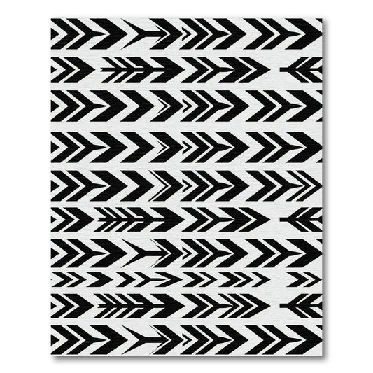 Black Chevrons Repeating Arrow Composition Rug