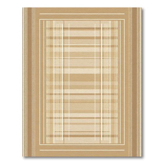 Earthy Tones Plaid Stripes Rug