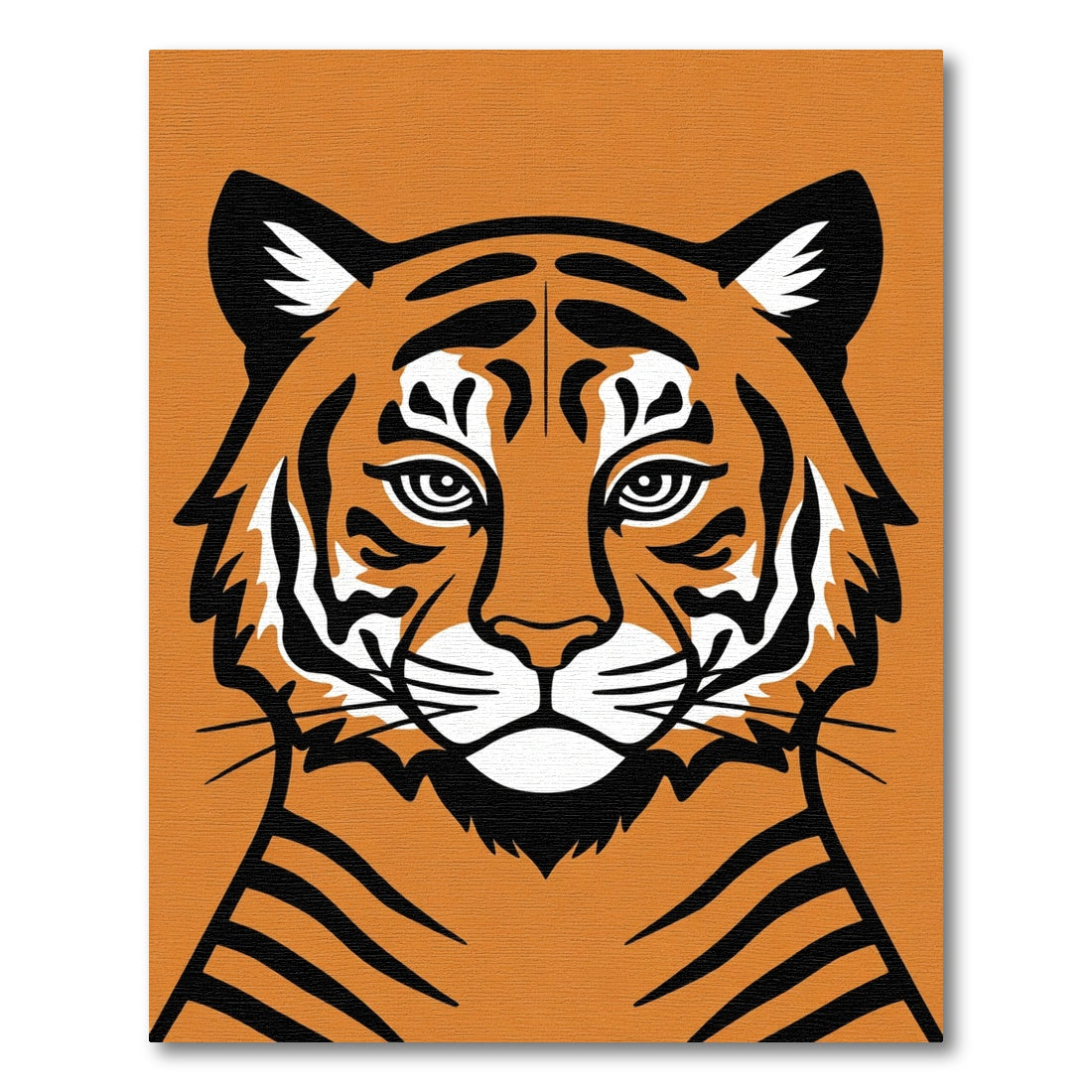 Bold Orange Tiger Face Statement Rug