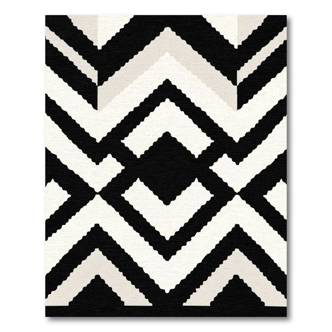 Black Cream Zigzag Diamond Rug