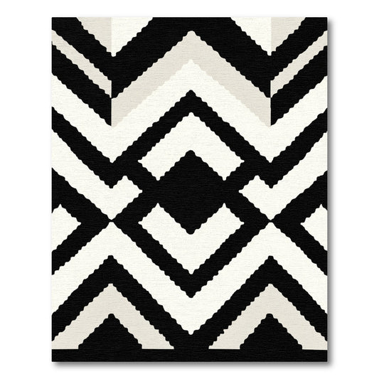 Black Cream Zigzag Diamond Rug