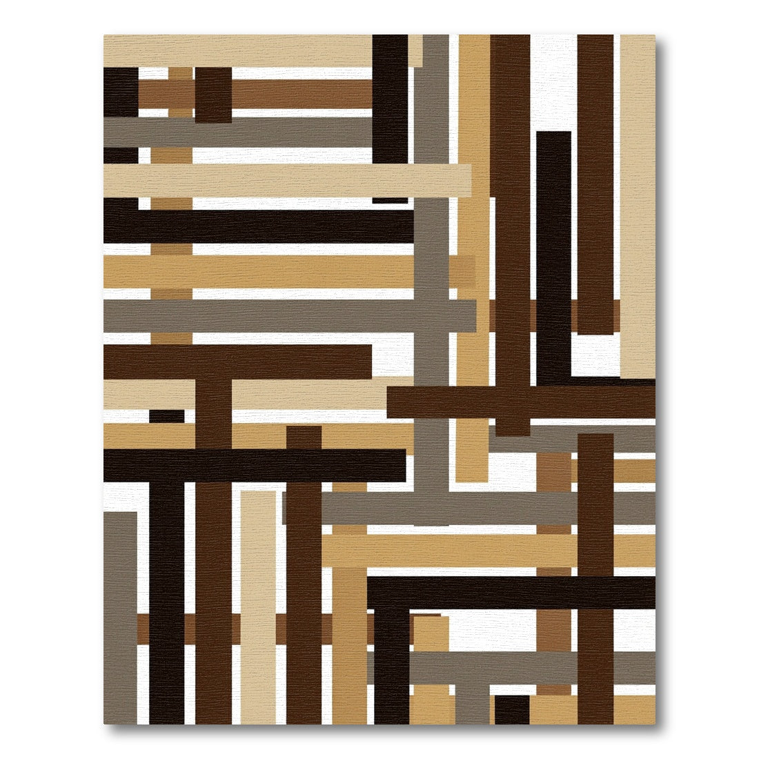 Chic Earthy Interlocking Stripes Rug