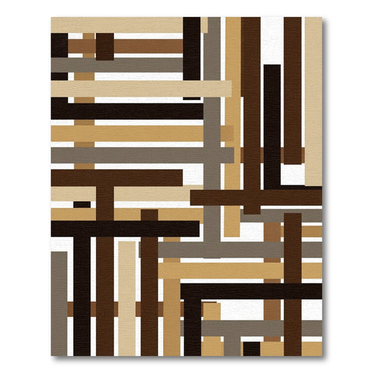 Chic Earthy Interlocking Stripes Rug