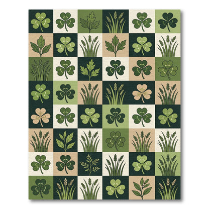 Green Clover And Wheat Composition Rug