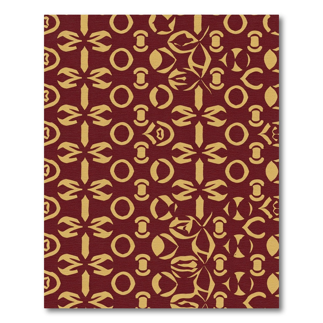 Crimson Gold Abstract Starburst Medallion Rug