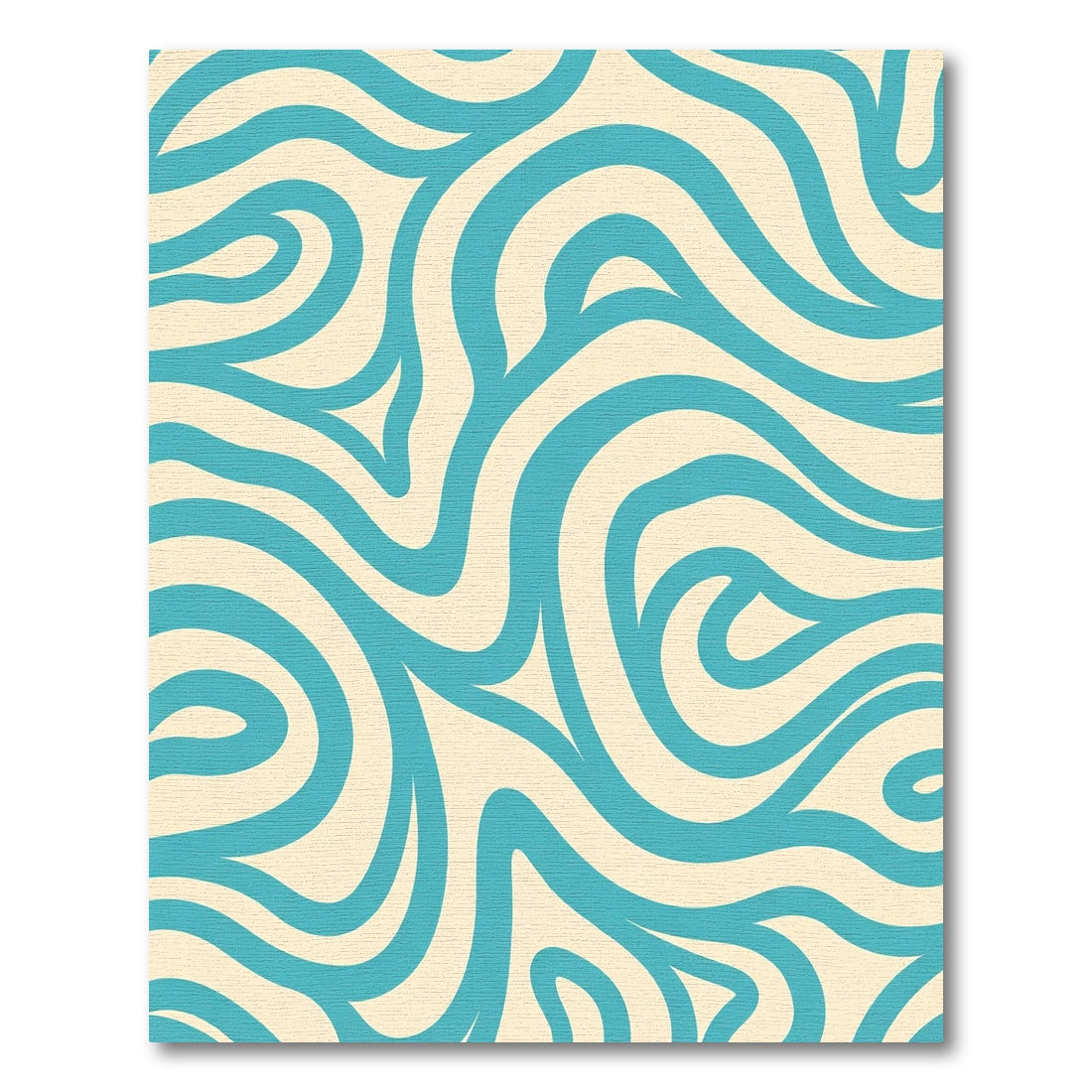 Turquoise Cream Swirl Abstraction Rug