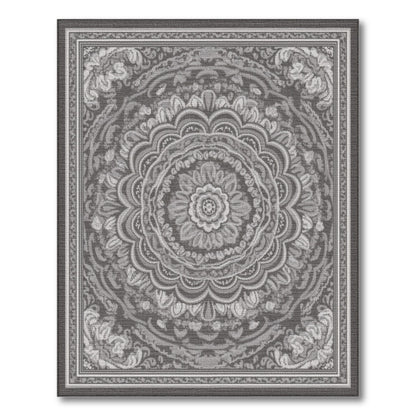 Black White Traditional Persian Area Rug