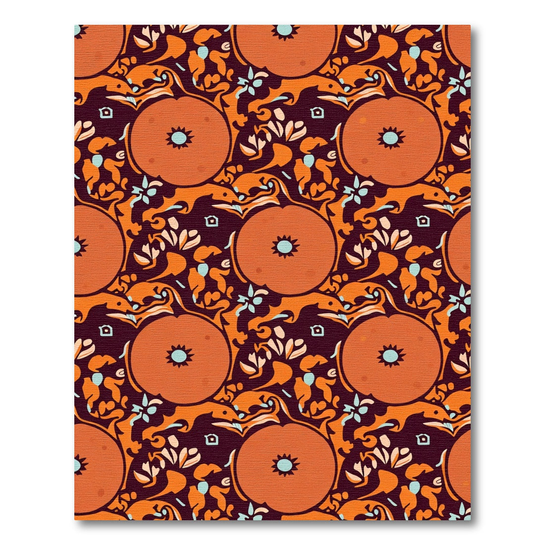 Autumn Orange Pumpkin Swirl Rug