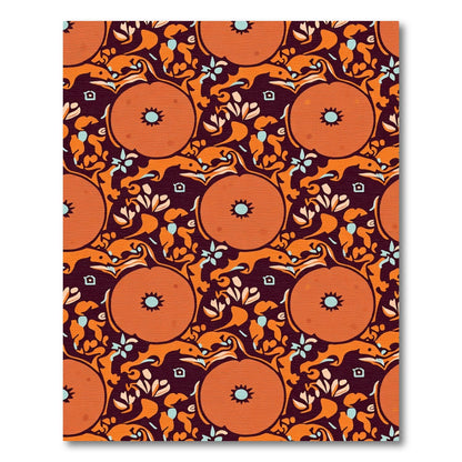 Autumn Orange Pumpkin Swirl Rug