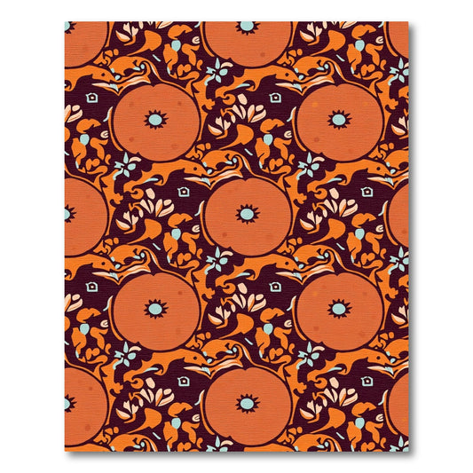 Autumn Orange Pumpkin Swirl Rug