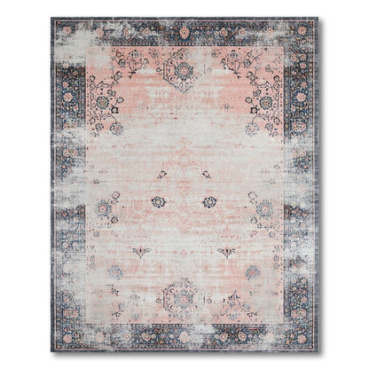 Pink Distressed Vintage Floral No. 7 Area Rug