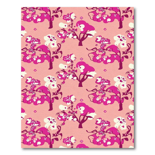 Vivid Pink Floral Tree Meadow Rug