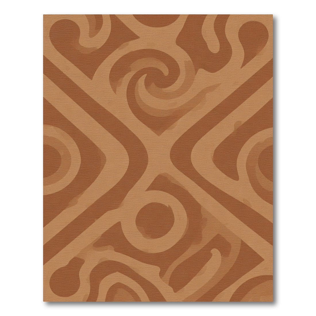 Terracotta Swirl Geometric Abstract Lines Rug