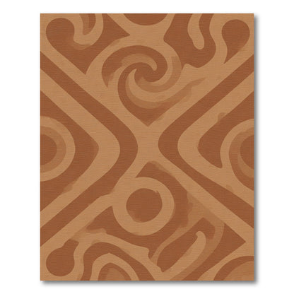 Terracotta Swirl Geometric Abstract Lines Rug