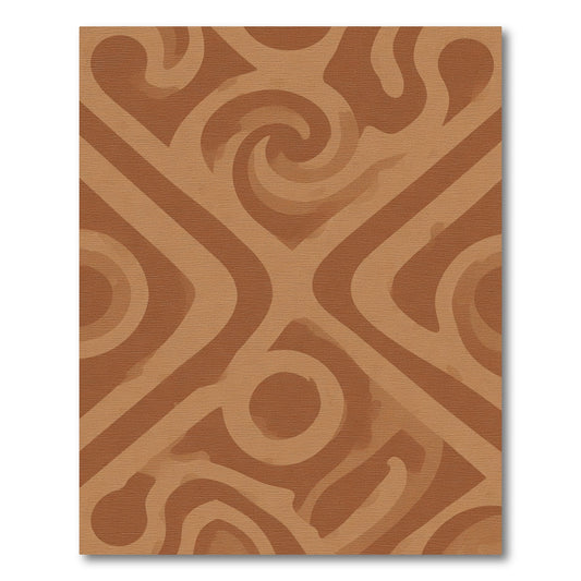 Terracotta Swirl Geometric Abstract Lines Rug
