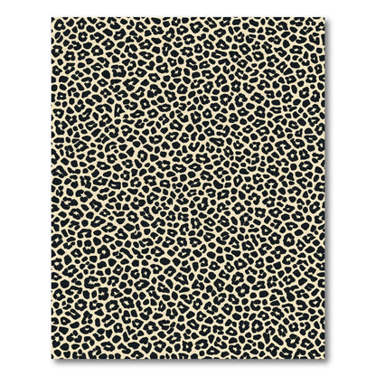 Creamy Black Leopard Skin Rug