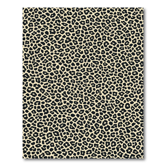 Creamy Black Leopard Skin Rug