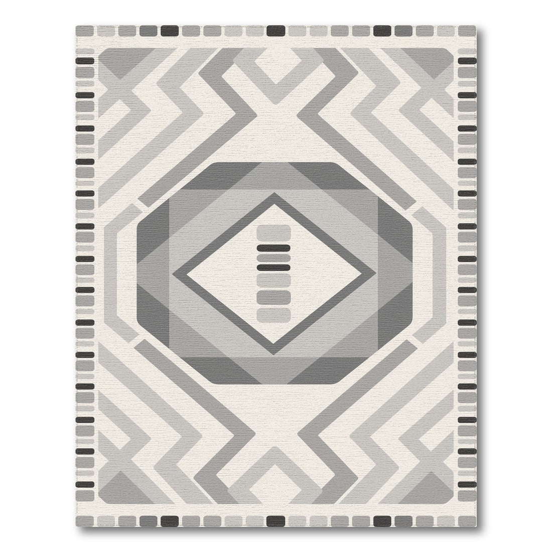 Grey Geometric Diamond Area Rug