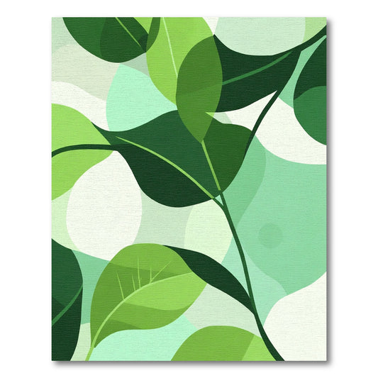 Green Leafy Abstract Organic Blend Rug