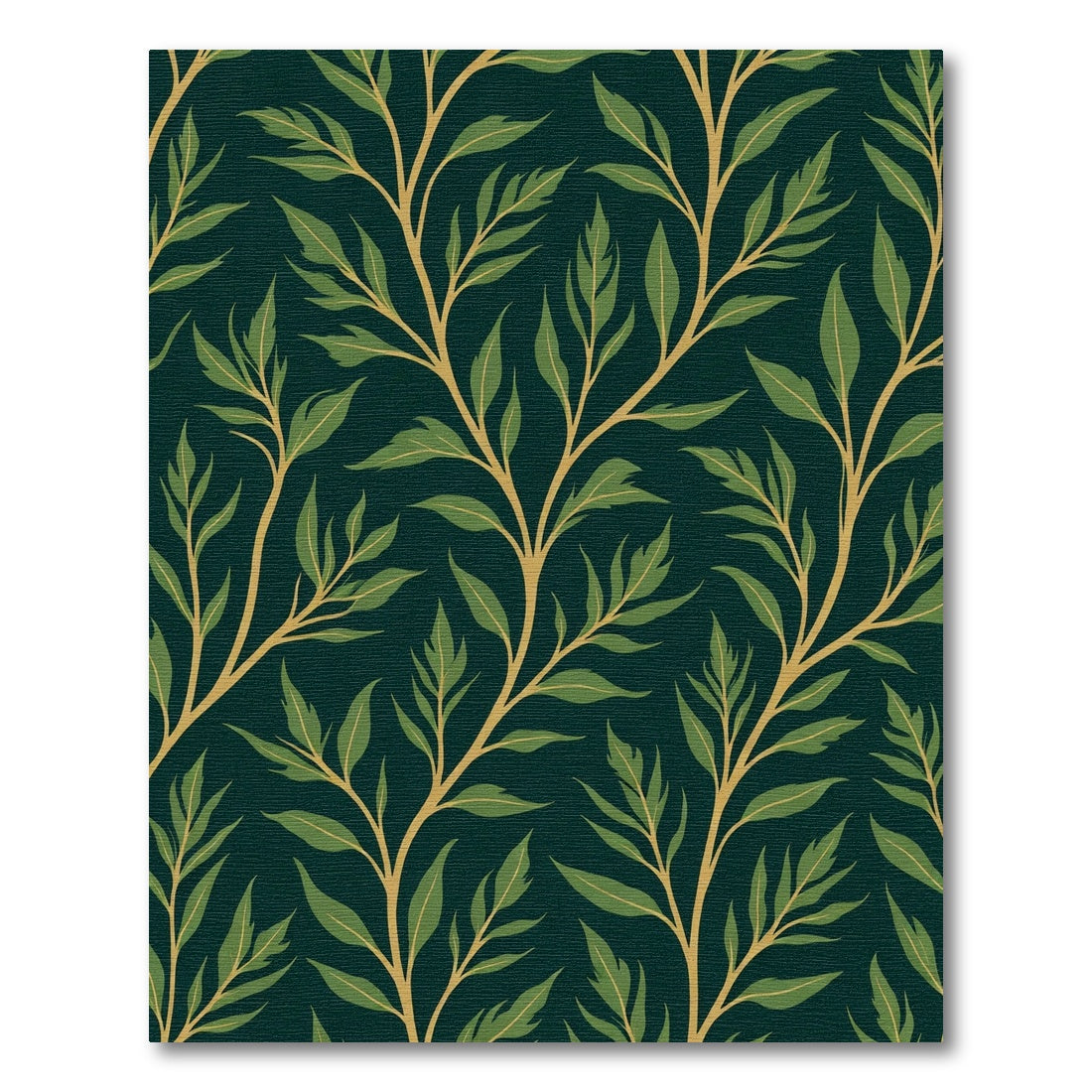 Emerald Green Leafy Vine Branch Rug