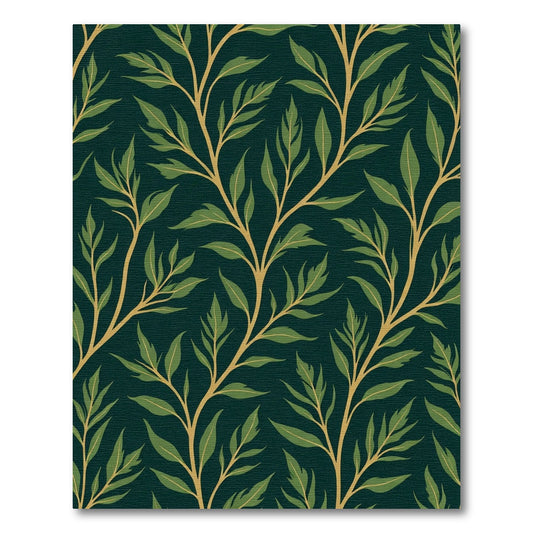 Emerald Green Leafy Vine Branch Rug