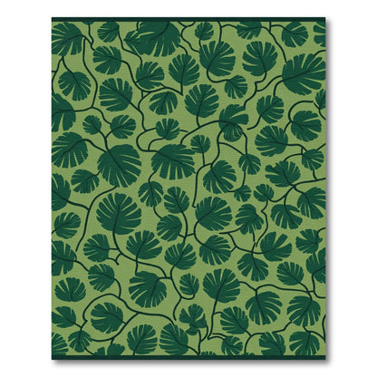 Deep Green Leafy Vine Vines Rug