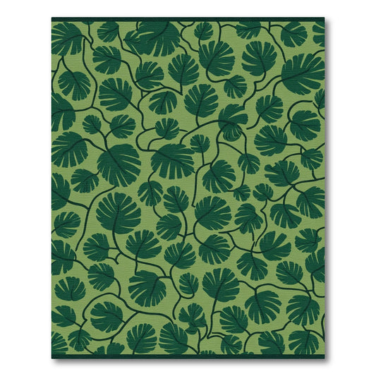 Deep Green Leafy Vine Vines Rug