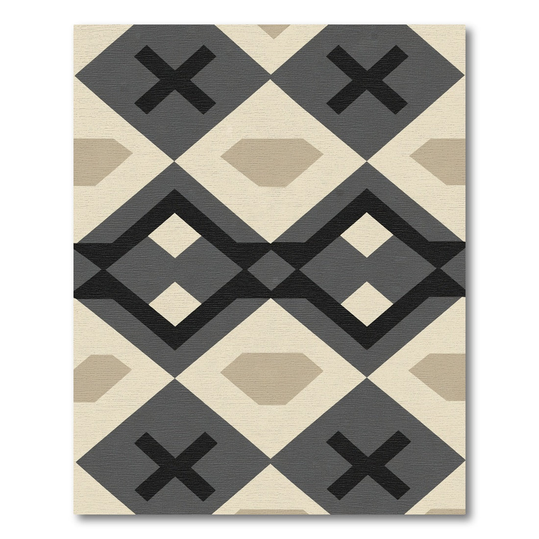 Modern Geometric Diamond X Rug