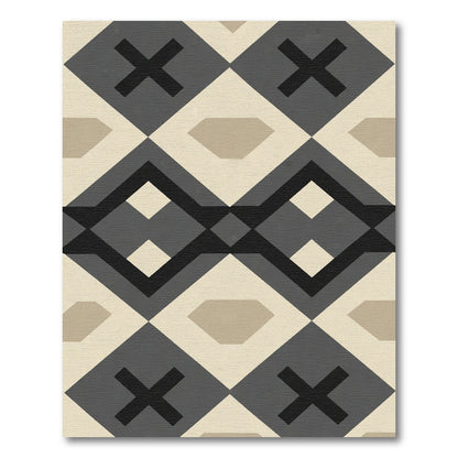 Modern Geometric Diamond X Rug