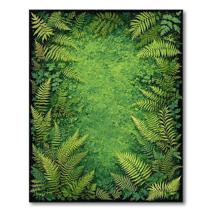 Boho Chic Lush Fern Forest Green Area Rug