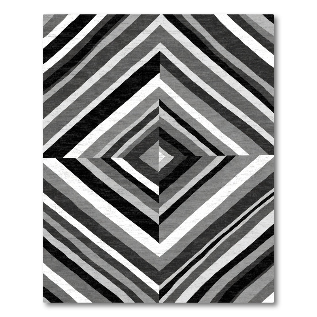 Monochromatic Diamond Stripe Composition Rug