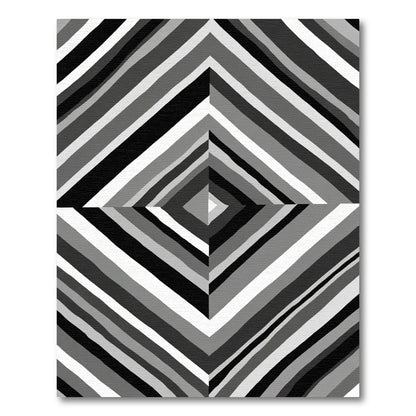Monochromatic Diamond Stripe Composition Rug