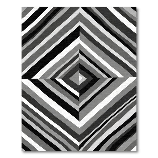 Monochromatic Diamond Stripe Composition Rug