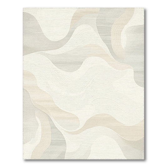 Beige Gray Wavy Abstract Rug
