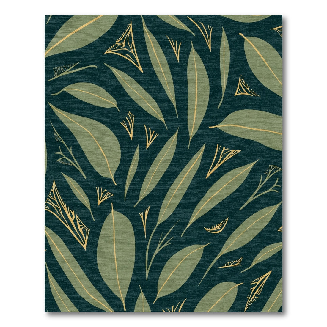 Verdant Eucalyptus Leaf Collage Rug
