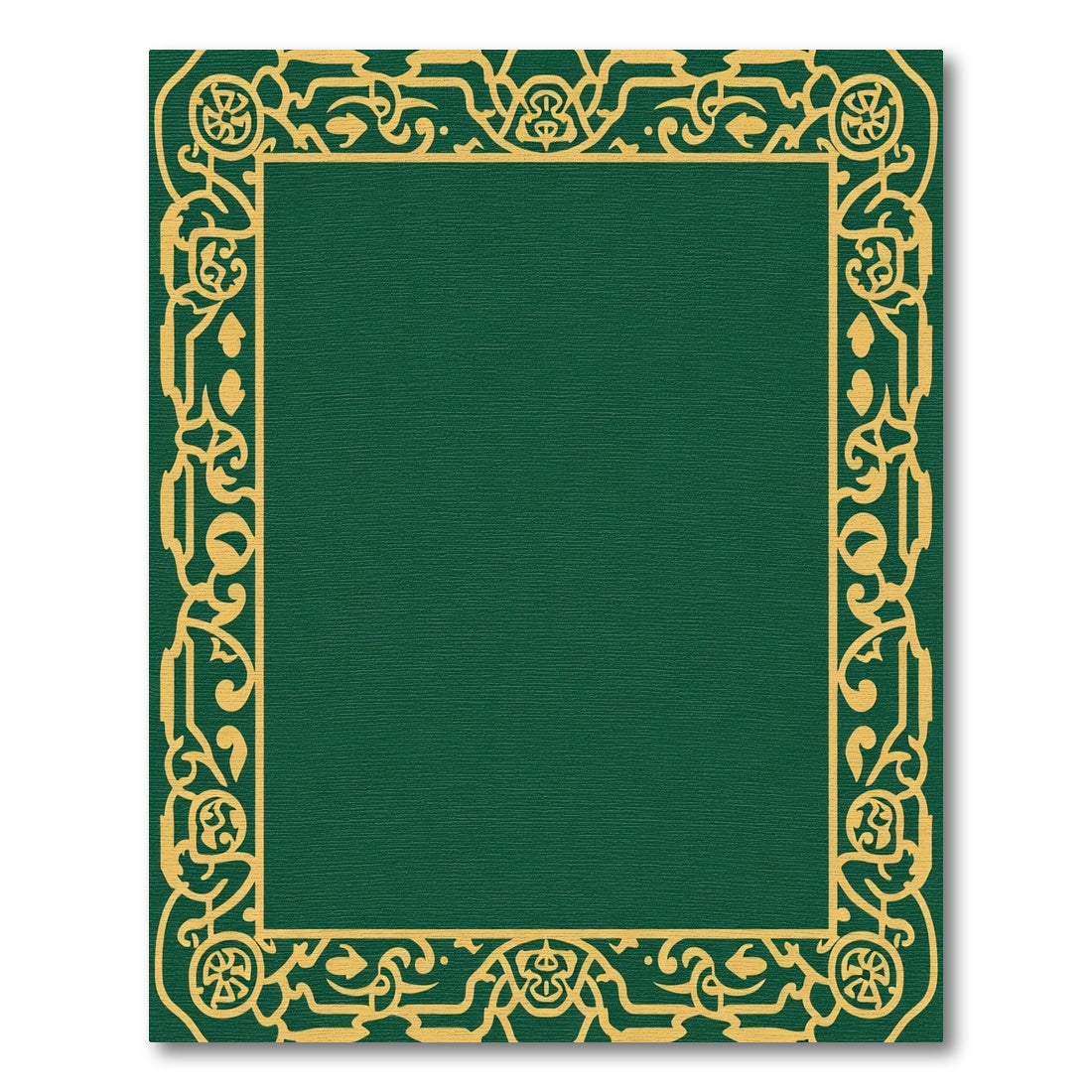 Emerald Green Gold Ornate Border Rug