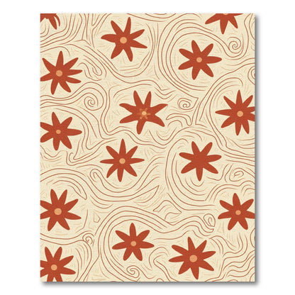 Terracotta Starburst Swirl Cream Rug