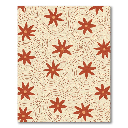 Terracotta Starburst Swirl Cream Rug