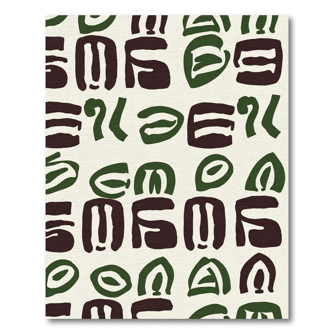 Dark Green Abstract Totem Rug