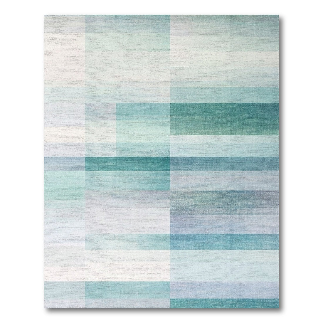 Teal Ombre Grid Rug