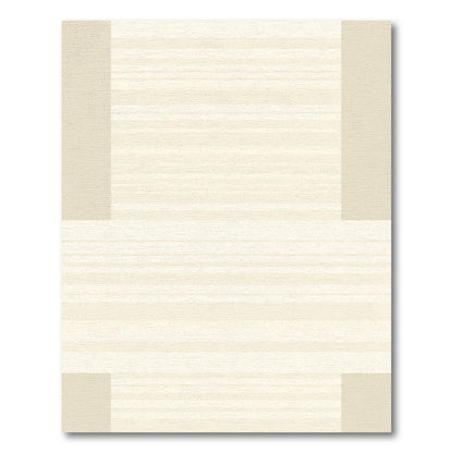 Cream Subtle Striped Rectangular Rug