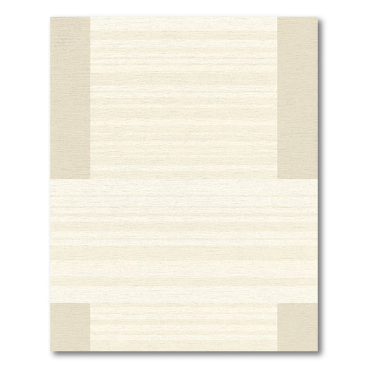 Cream Subtle Striped Rectangular Rug