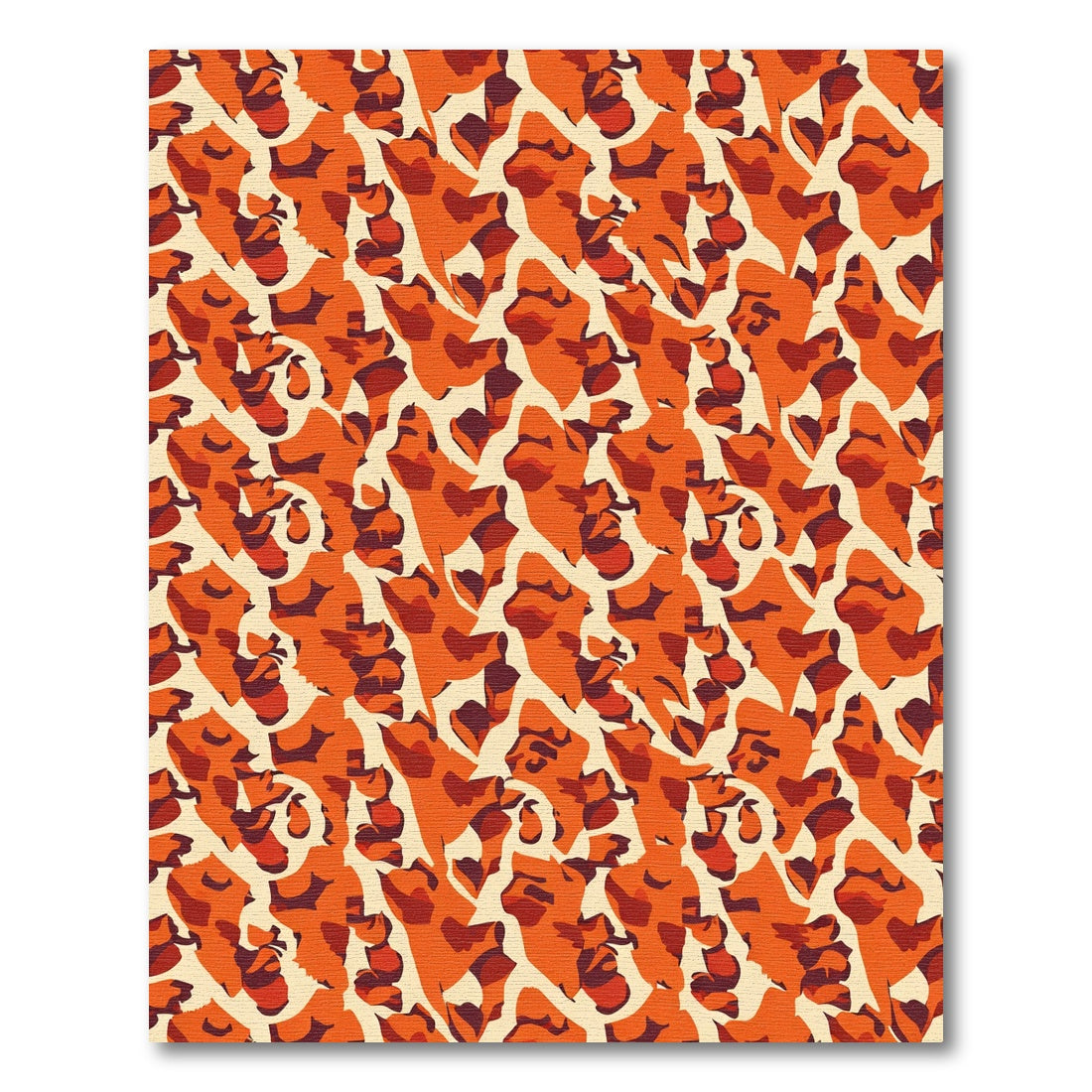 Vivid Orange Abstract Animal Print Rug