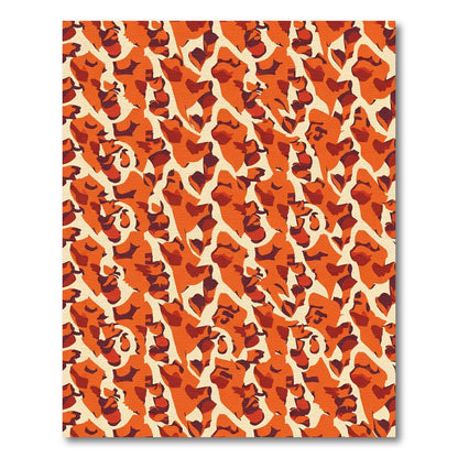 Vivid Orange Abstract Animal Print Rug